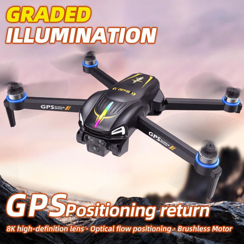 Smart Intelligent RC Quadcopter Drone M8 Pro 2025 with 4K Ultra HD EIS Camera GPS 5G Wifi FPV Brushless Motor Optical Flow Smart Obstacle Avoidance Follow Me Auto Return Home 360 Degree Flip Dual Battery