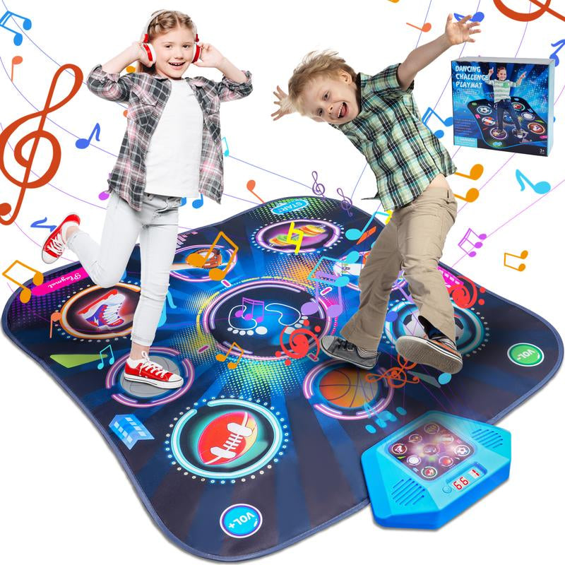 Dance Mat - Rhythm Challenge Game Pad, Children'S Dance Game Toy Gift (Suitable for Girls and Boys) Ball Game Theme Dance Pedal, Adjustable Volume, Built-In Music, 3 Challenge Difficulty Levels, 9-Key Design, New Year Gift，Xmas B-Day Gifts