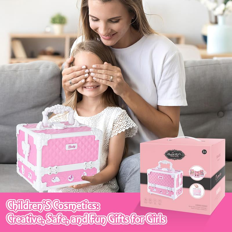 Pretend Play Makeup Kit,Washable Makeup Kit with Unicorn Bag,Make up Kit for Christmas Birthday Gifts