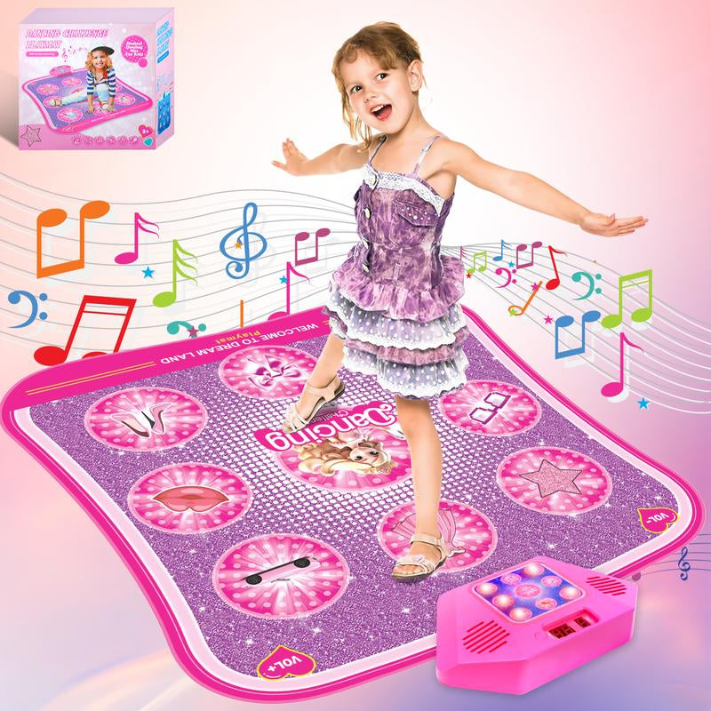 Dance Mat - Rhythm Challenge Game Pad, Children'S Dance Game Toy Gift (Suitable for Girls and Boys) Ball Game Theme Dance Pedal, Adjustable Volume, Built-In Music, 3 Challenge Difficulty Levels, 9-Key Design, New Year Gift，Xmas B-Day Gifts